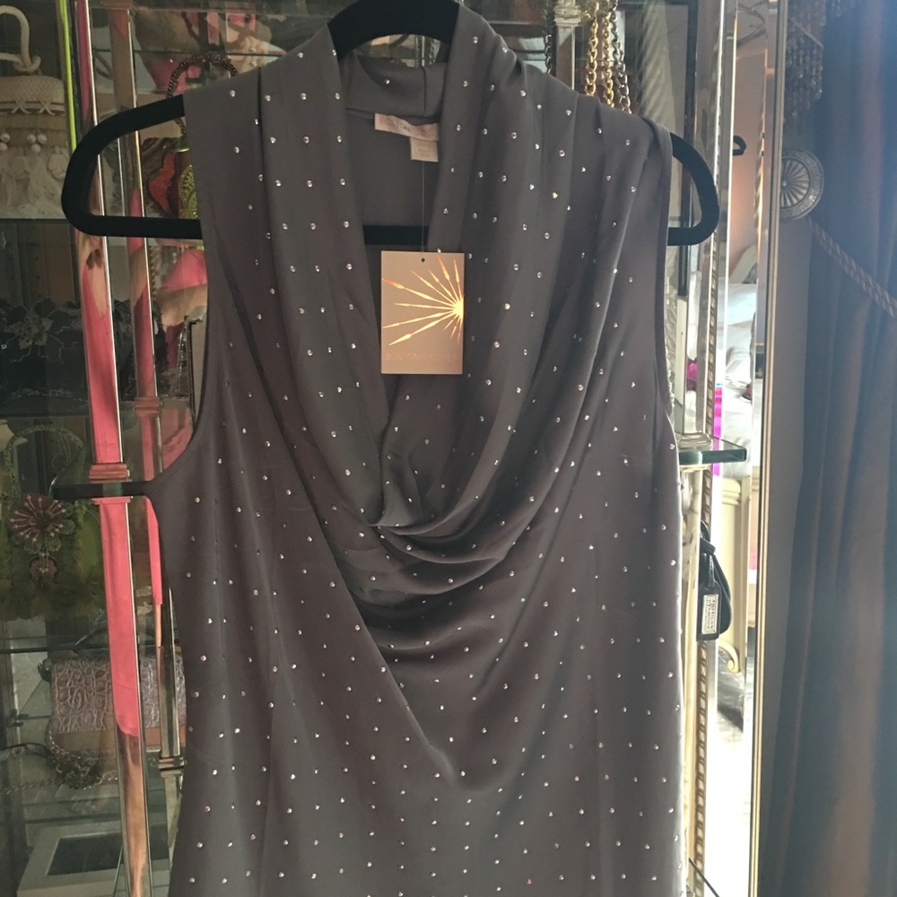 Boston Proper- Sparkle Studded Sleeveless Blouse